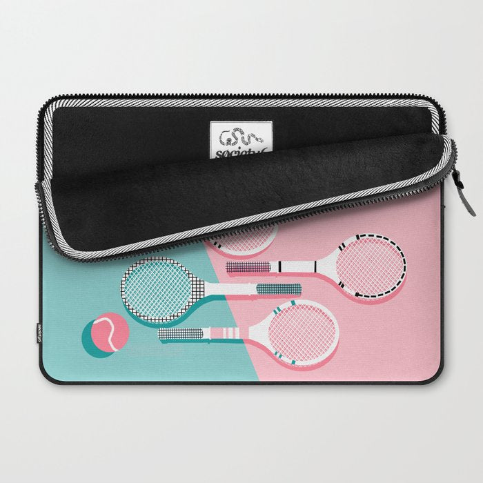 Got Served - tennis country club sports athlete retro throwback memphis 1980s style neon palm spring Laptop Sleeve Gallery Image 2