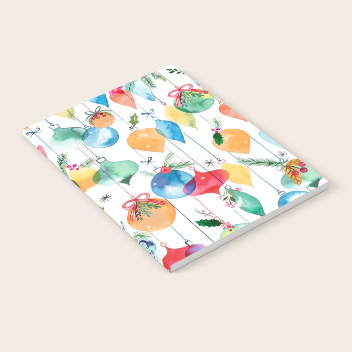 Holiday 2025 Christmas Colorful Baubles Notebook Gallery Image 1