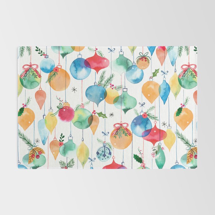 Holiday 2025 Christmas Colorful Baubles Rug Gallery Image 2