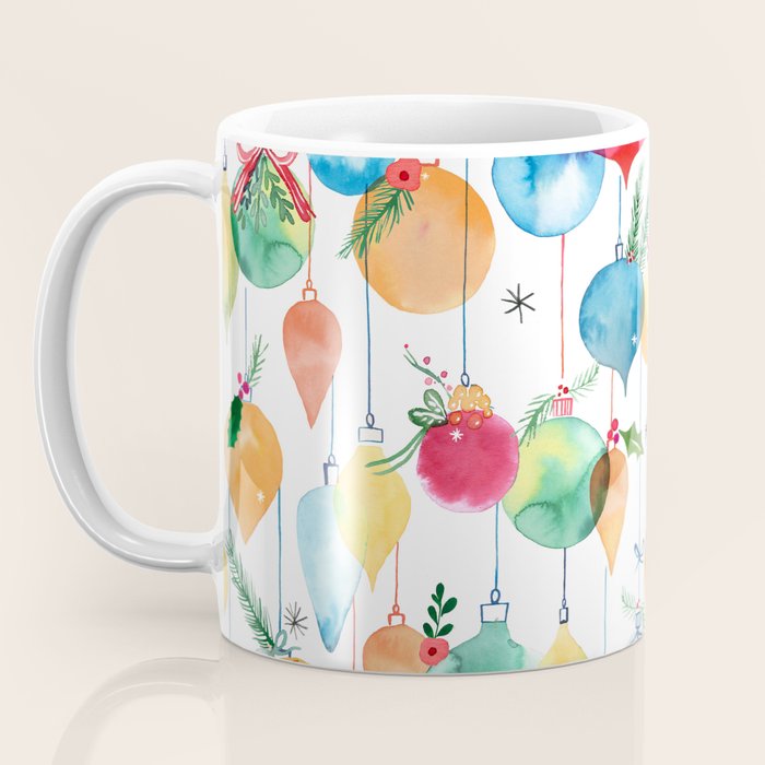 Holiday 2025 Christmas Colorful Baubles Coffee Mug Gallery Image 3