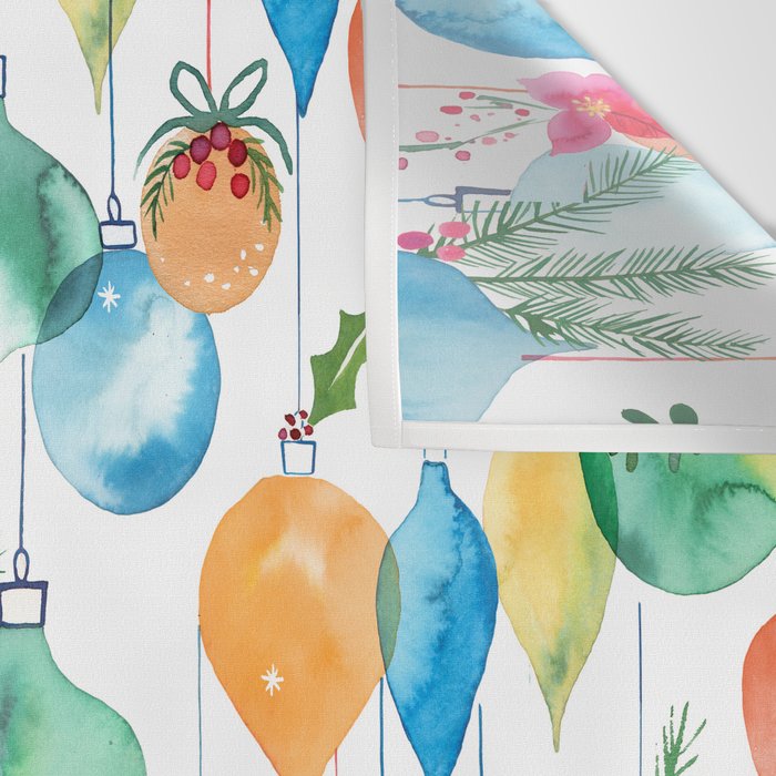 Holiday 2025 Christmas Colorful Baubles Wall Tapestry Gallery Image 3