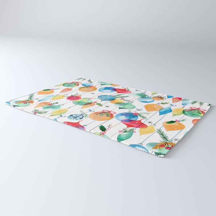 Holiday 2025 Christmas Colorful Baubles Rug Gallery Image 3