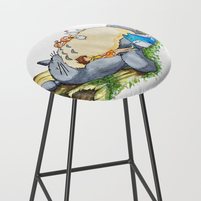 Ghibli forest illustration Stool Gallery Image 2