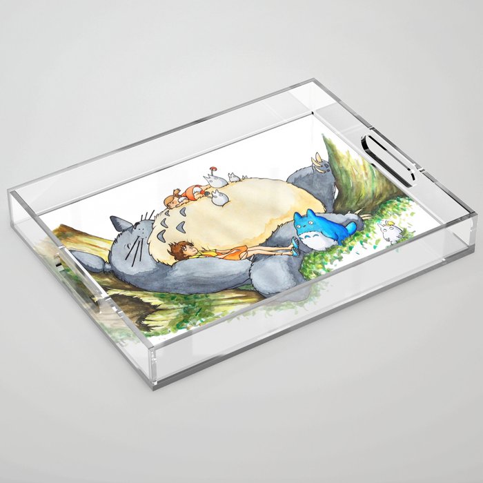 Ghibli forest illustration Acrylic Tray Gallery Image 1