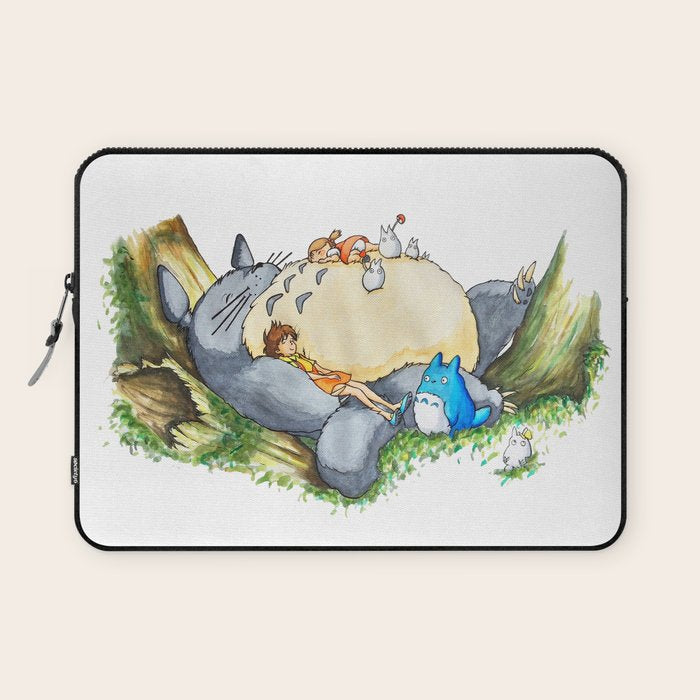 Ghibli forest illustration Laptop Sleeve Gallery Image 1