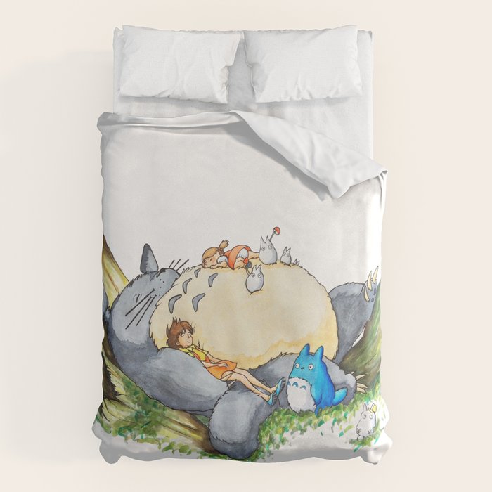 Ghibli forest illustration Duvet Cover Gallery Image 1