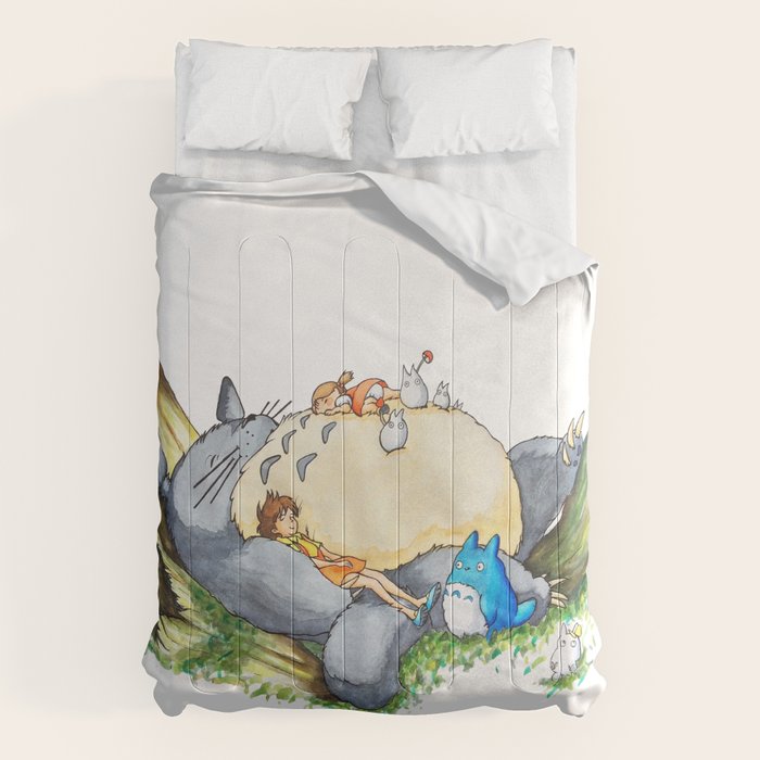 Ghibli forest illustration Comforter Gallery Image 6