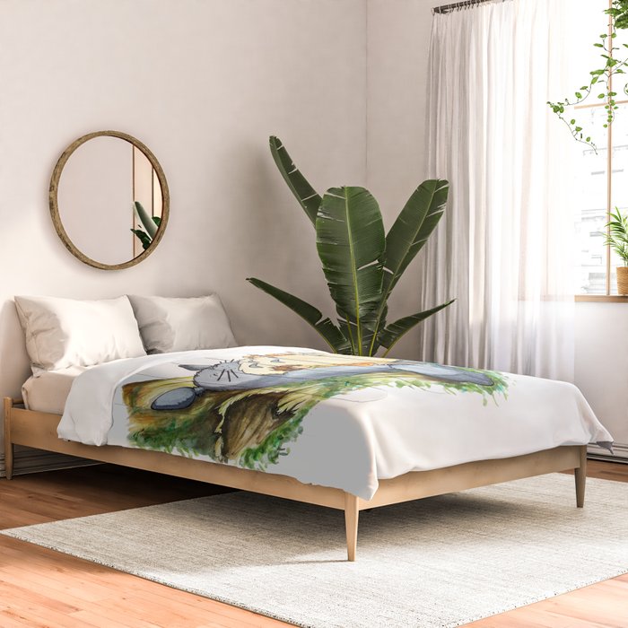 Ghibli forest illustration Comforter Gallery Image 2
