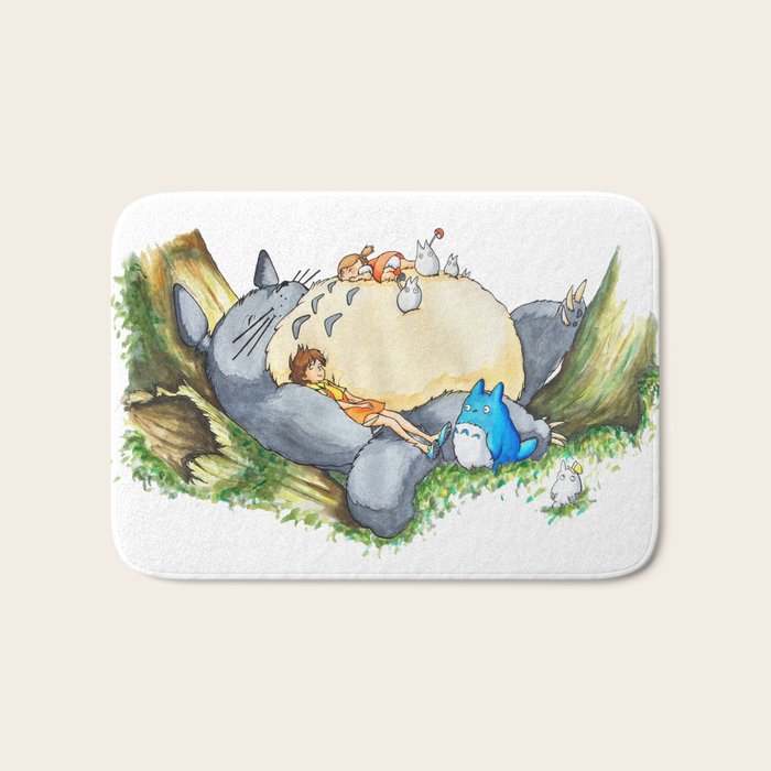Ghibli forest illustration Bath Mat Gallery Image 1