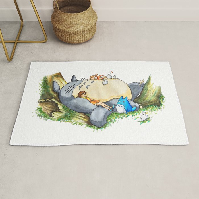 Ghibli forest illustration Rug Gallery Image 1
