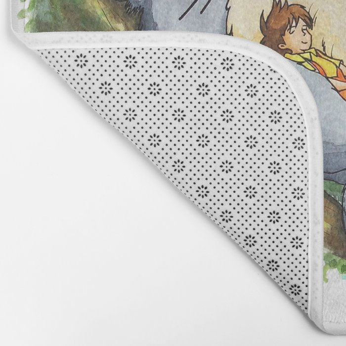 Ghibli forest illustration Bath Mat Gallery Image 2