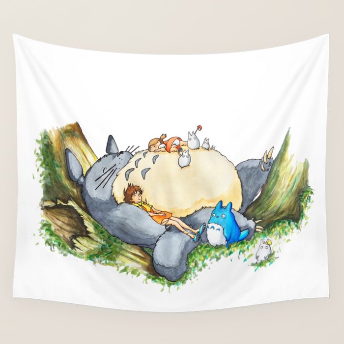 Ghibli forest illustration Wall Tapestry Gallery Image 4