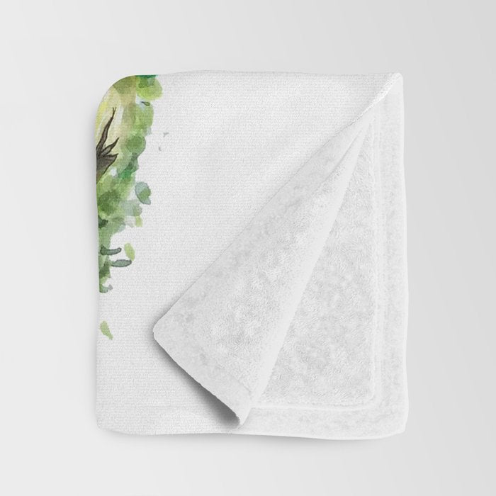 Ghibli forest illustration Throw Blanket Gallery Image 3