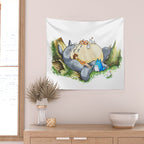 Ghibli forest illustration Wall Tapestry Gallery Image 2