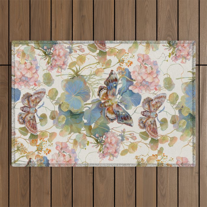 Geranium Moths Outdoor Rug Gallery Image 1