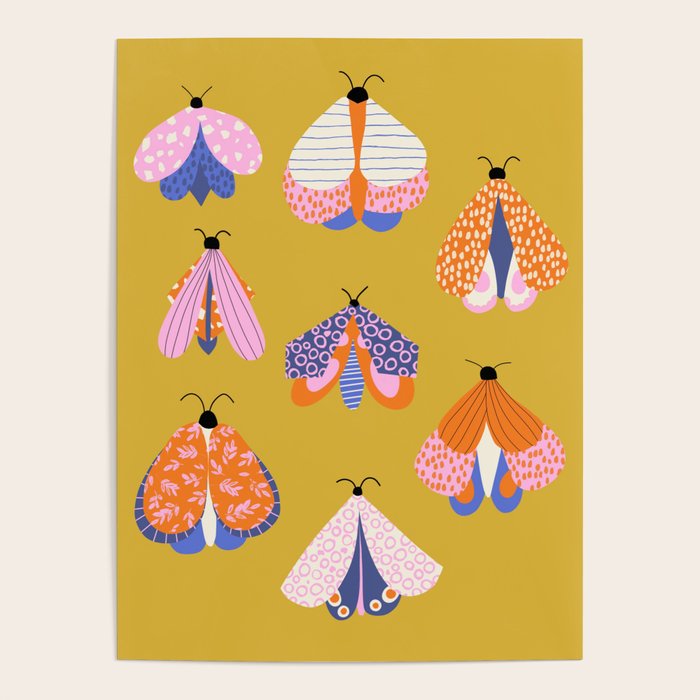 Vintage Moths Poster Gallery Image 1
