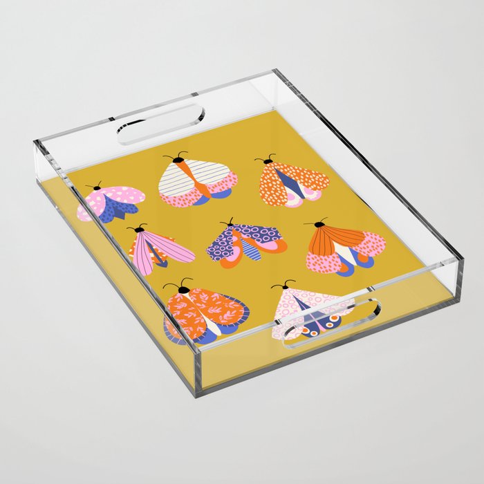 Vintage Moths Acrylic Tray Gallery Image 1