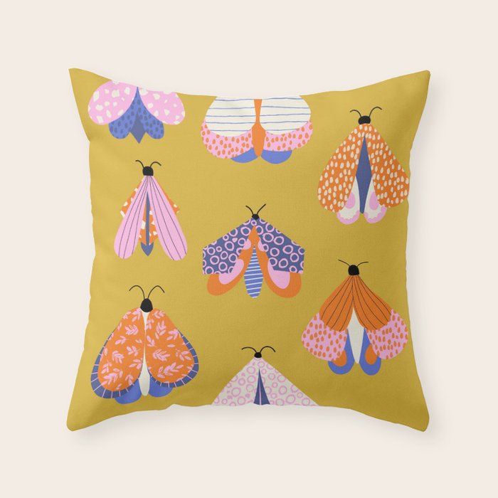 Vintage Moths Throw Pillow Gallery Image 6