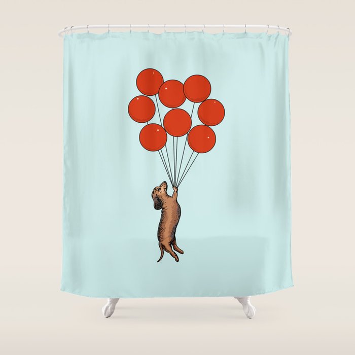 I Believe I Can Fly Dachshund Shower Curtain Gallery Image 1
