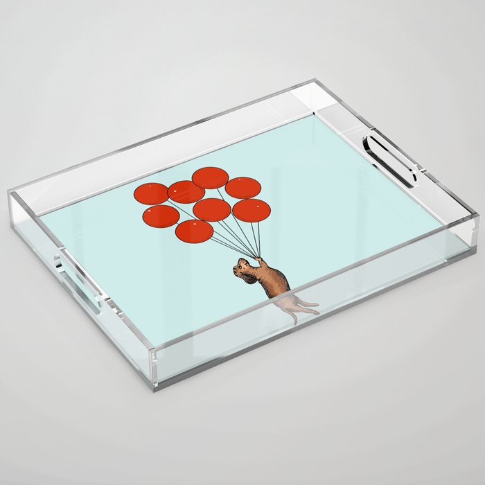 I Believe I Can Fly Dachshund Acrylic Tray Gallery Image 1