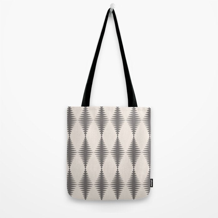 Modern Harlequin Pattern - Gray and Beige Tote Bag Gallery Image 2