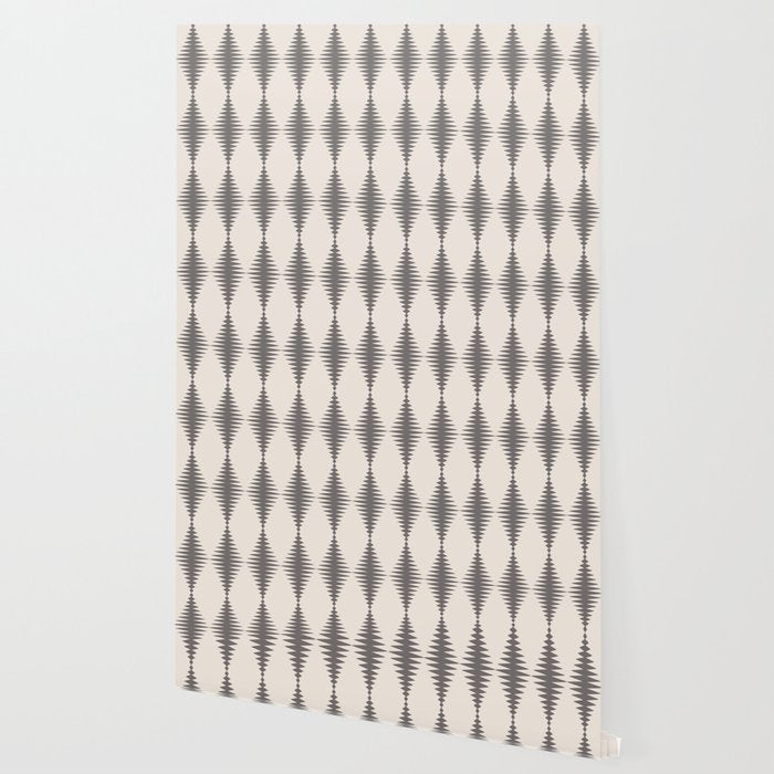 Modern Harlequin Pattern - Gray and Beige Wallpaper Gallery Image 2