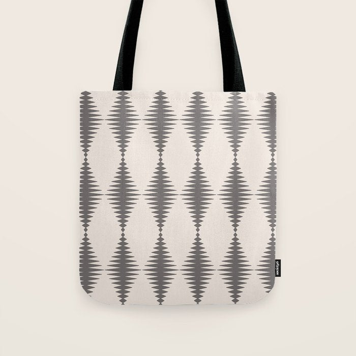 Modern Harlequin Pattern - Gray and Beige Tote Bag Gallery Image 1