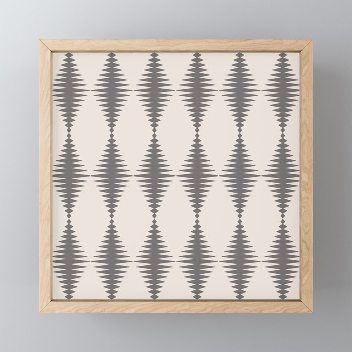 Modern Harlequin Pattern - Gray and Beige Mini Art Print Gallery Image 1