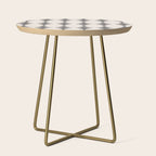 Modern Harlequin Pattern - Gray and Beige Side Table Gallery Image 1