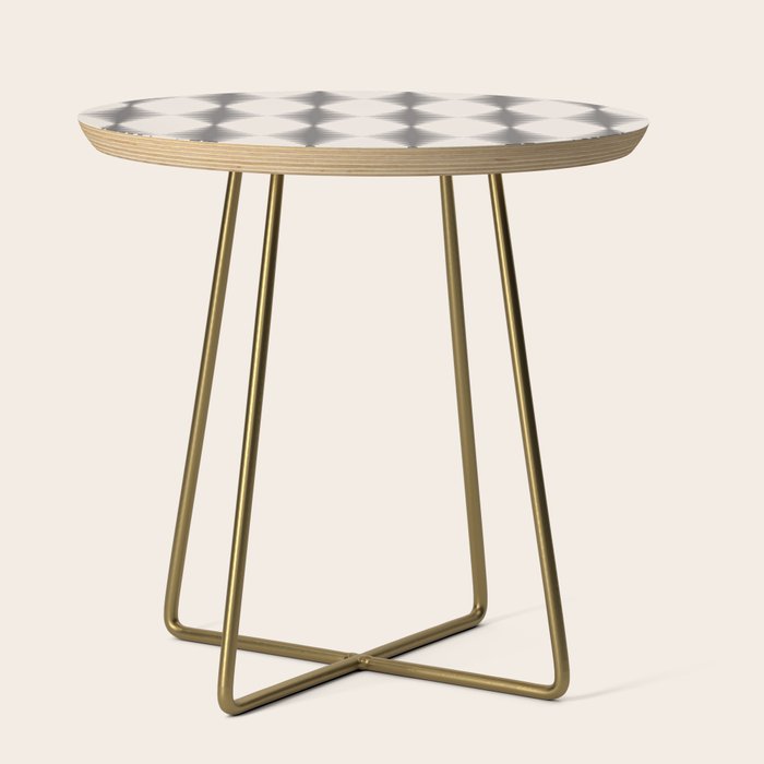 Modern Harlequin Pattern - Gray and Beige Side Table Gallery Image 1