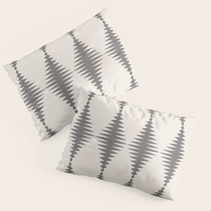 Modern Harlequin Pattern - Gray and Beige Pillow Sham Gallery Image 3