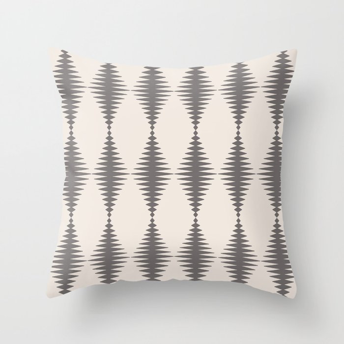 Modern Harlequin Pattern - Gray and Beige Throw Pillow Gallery Image 6