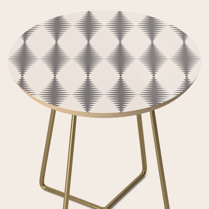 Modern Harlequin Pattern - Gray and Beige Side Table Gallery Image 2