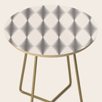 Modern Harlequin Pattern - Gray and Beige Side Table Gallery Image 2