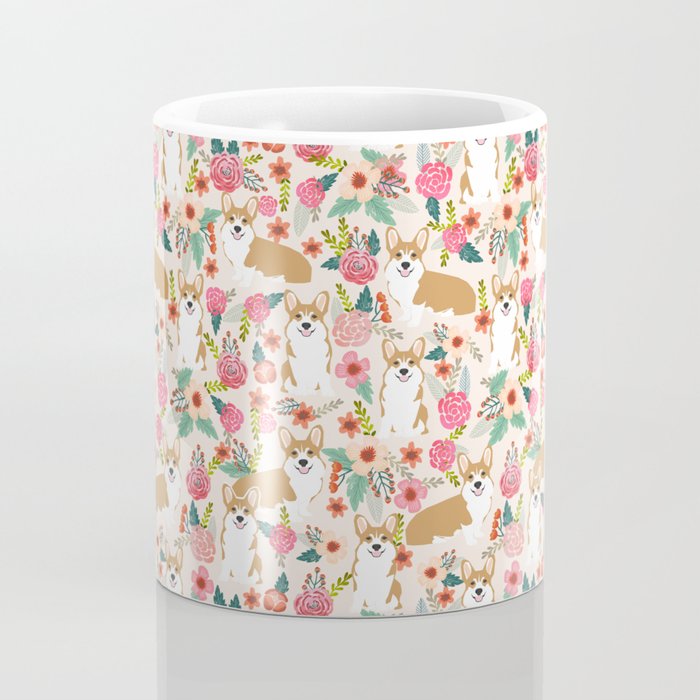 Corgi floral spring bloom flowers nature garden dog dog breeds corgis cute corgi puppies love  Coffee Mug Gallery Image 4