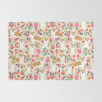 Corgi floral spring bloom flowers nature garden dog dog breeds corgis cute corgi puppies love  Rug Gallery Image 2
