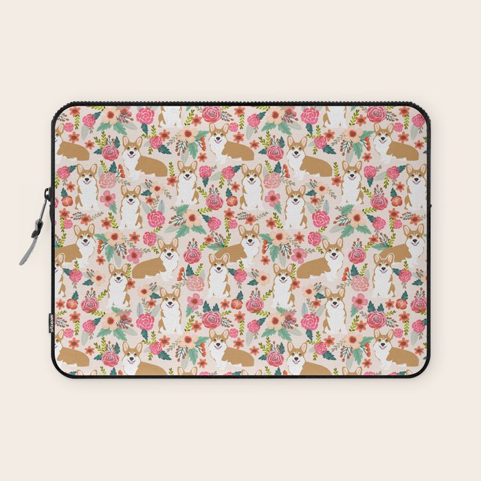 Corgi floral spring bloom flowers nature garden dog dog breeds corgis cute corgi puppies love  Laptop Sleeve Gallery Image 1