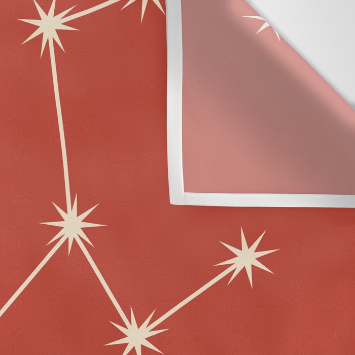Taurus Zodiac Star Constellation Line Art Red Wall Tapestry Gallery Image 3