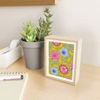 Folk Floral Blossoms in Moss Green Mini Art Print Gallery Image 2