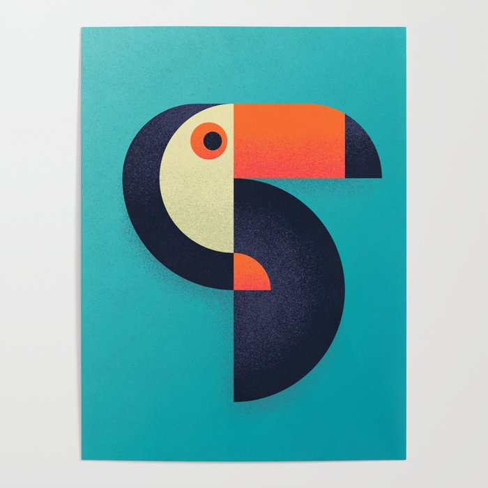 Toucan Geometric - Aqua Poster Gallery Image 4