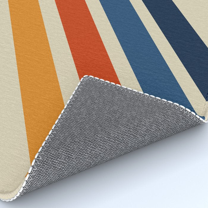 Rainbow 70s 60s Stripe Colorful Rainbow Tan Retro Vintage Rug Gallery Image 4