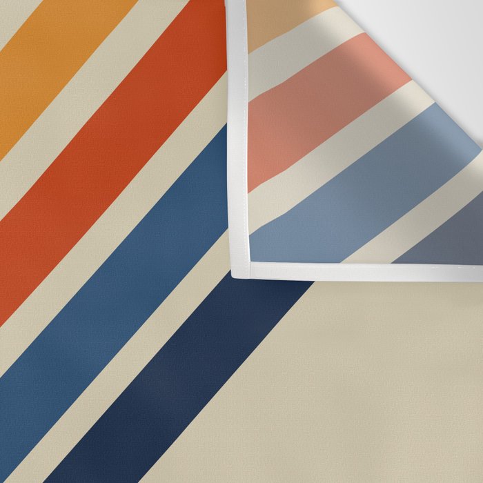 Rainbow 70s 60s Stripe Colorful Rainbow Tan Retro Vintage Wall Tapestry Gallery Image 3