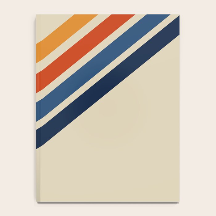 Rainbow 70s 60s Stripe Colorful Rainbow Tan Retro Vintage Notebook Gallery Image 4