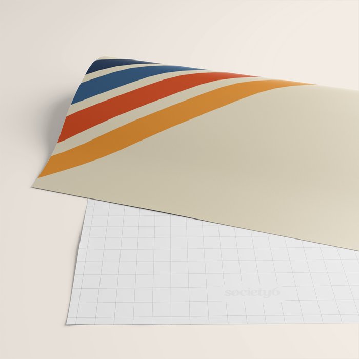 Rainbow 70s 60s Stripe Colorful Rainbow Tan Retro Vintage Wrapping Paper Gallery Image 2