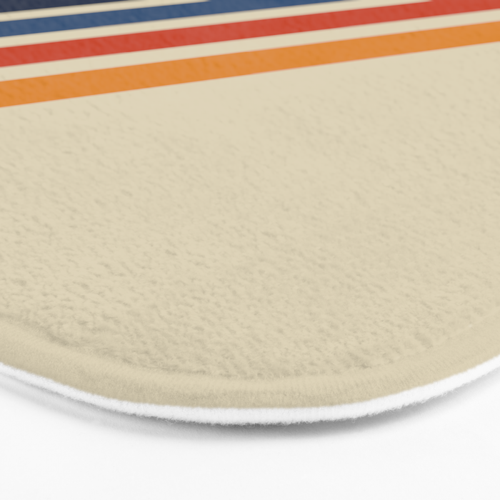 Rainbow 70s 60s Stripe Colorful Rainbow Tan Retro Vintage Bath Mat Gallery Image 3
