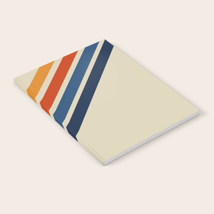 Rainbow 70s 60s Stripe Colorful Rainbow Tan Retro Vintage Notebook Gallery Image 2