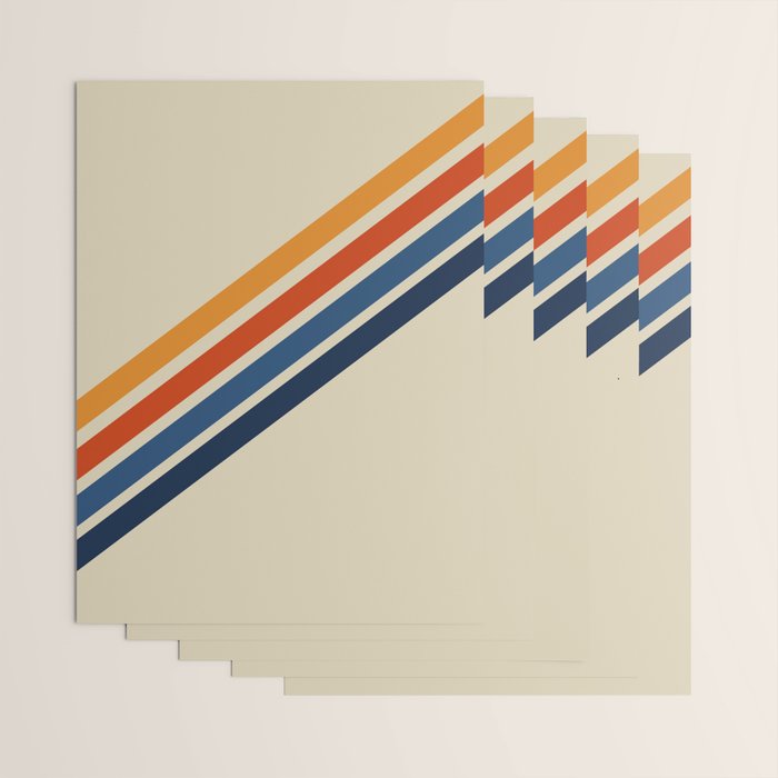 Rainbow 70s 60s Stripe Colorful Rainbow Tan Retro Vintage Wrapping Paper Gallery Image 3