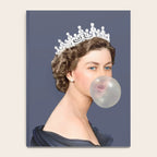 Queen Elizabeth in blue satin blowing a bubble gum Notebook Gallery Image 4
