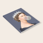 Queen Elizabeth in blue satin blowing a bubble gum Notebook Gallery Image 2
