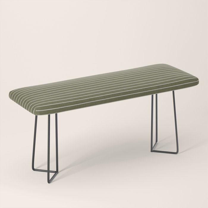 Cozy Stripes In Olive Green Bench Gallery Image 1